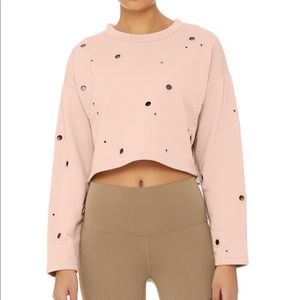 NWT Alo Yoga cadence grommet sweatshirt small